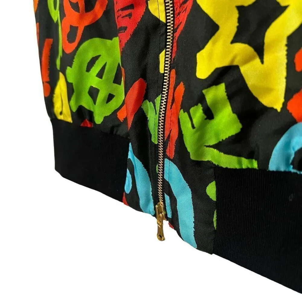 MOSCHINO COUTURE X JEREMY SCOTT New !! Mini Skirt Size 6 Small ‘Peace Love’